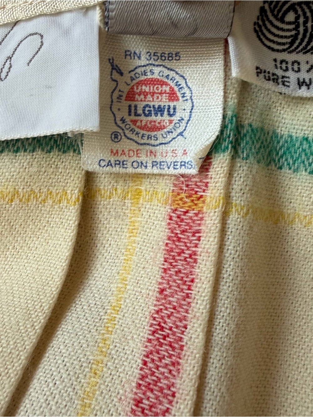 Vintage Evan Picone Plaid Wool Pleated Skirt Red Blue Ivory Sz 8 Tartan Academia - Picture 8 of 12